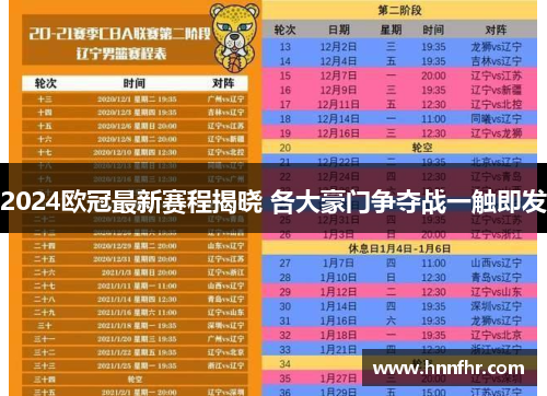 2024欧冠最新赛程揭晓 各大豪门争夺战一触即发 2024欧冠最新赛程揭晓 各大豪门争夺战一触即发